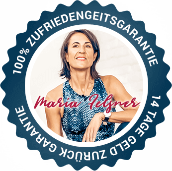 Pilates Kurs Gütesiegel mit Zufriedenheitsgarantie mit Portrait von Maria